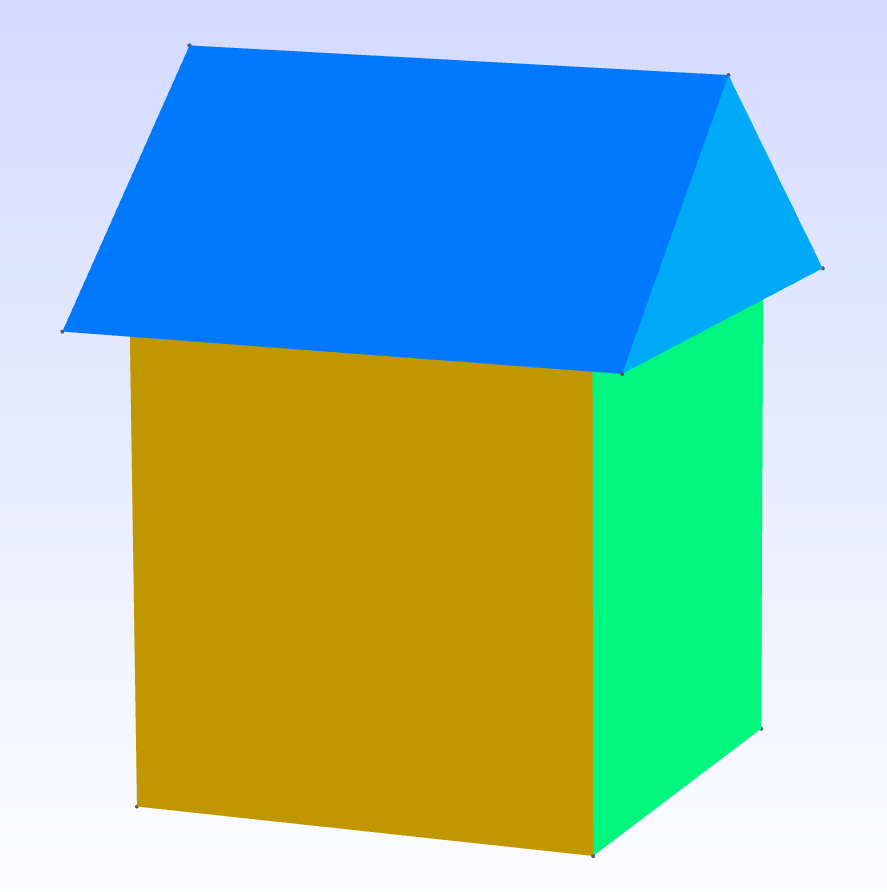 a cube with a roof